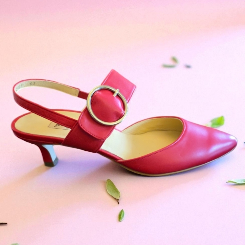 NWOT Paul Green Viola Red Slingback Heels